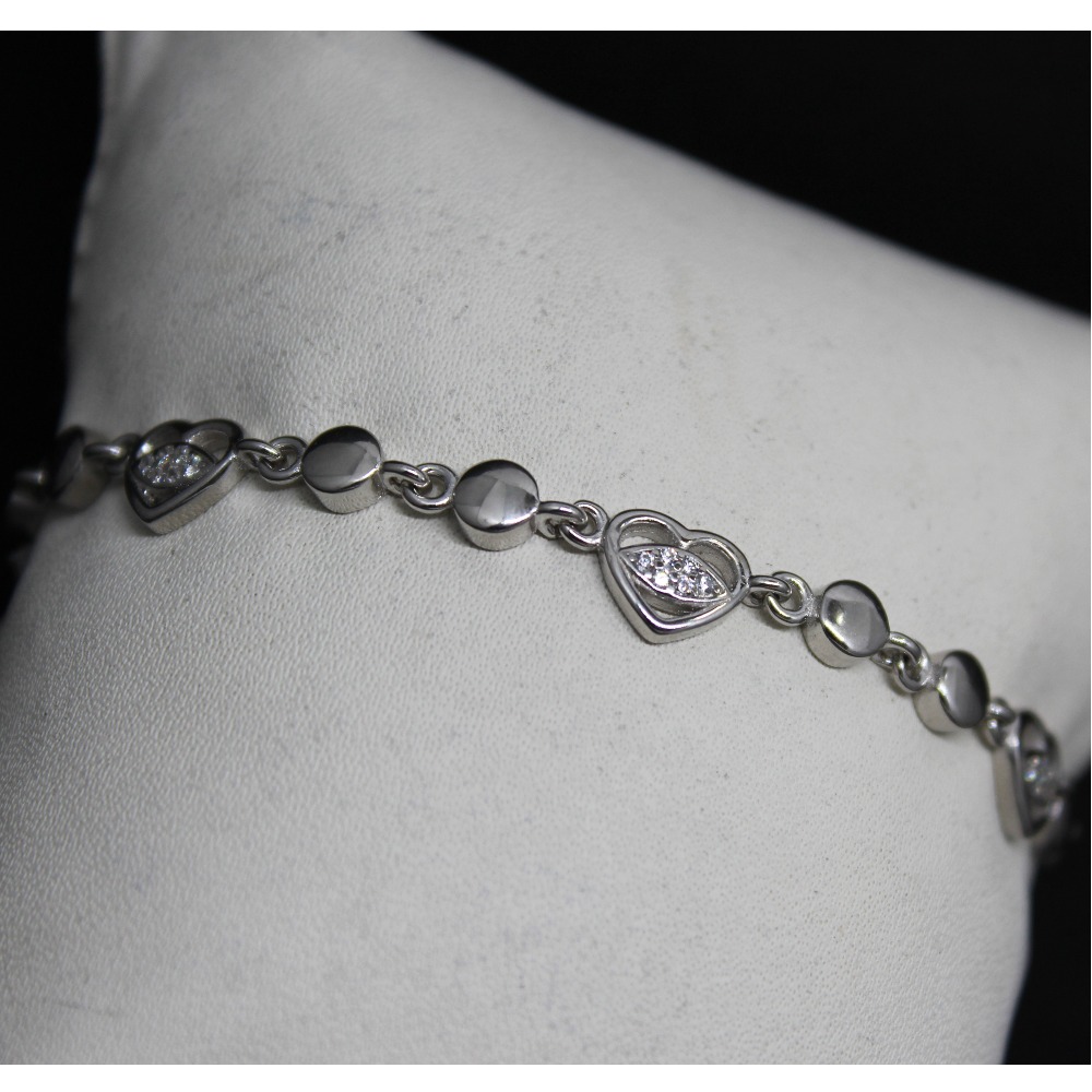 Buy Just A Little Heart Sterling Silver Chain Bracelet by Mannash Jewellery
