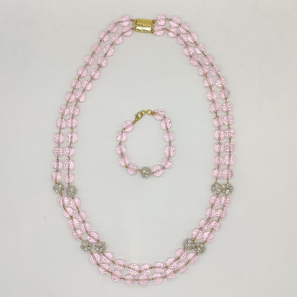 Pink cz Necklace Set JSS1002