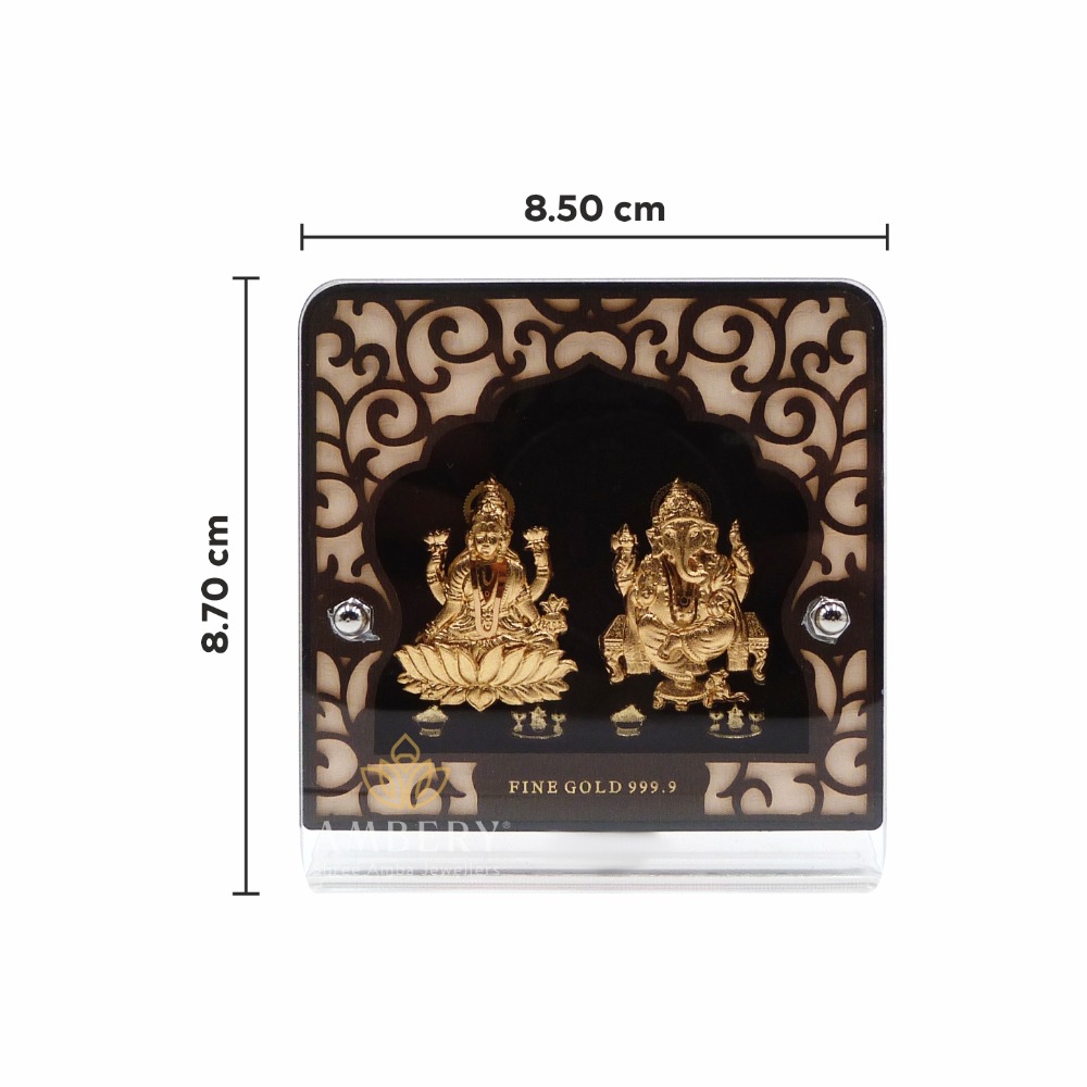 Laxmi Ganesh 24k Gold Foil Frame