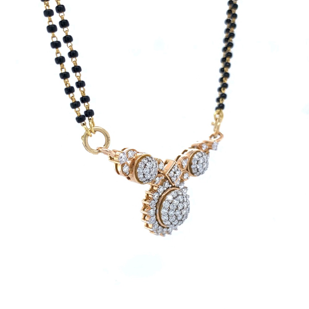 Traditional maharashtrian style vatimani pendant in 18k rose gold - 6.830 grams - vvs ef - 1.44 carats - 8dhp113
