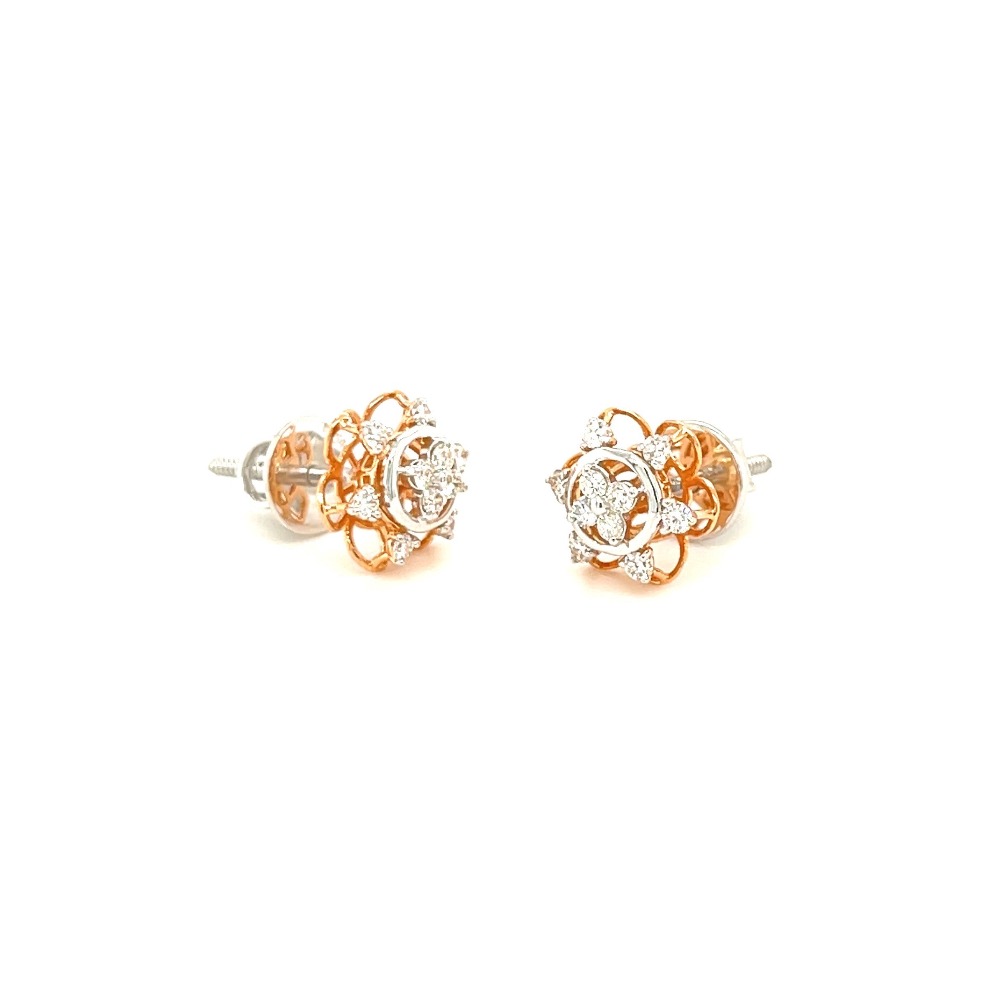 Exotic Floral Diamond Stud earrings