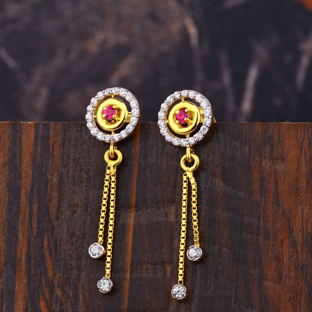 Ladies 22K Gold Traditionl Earrings -LFE167