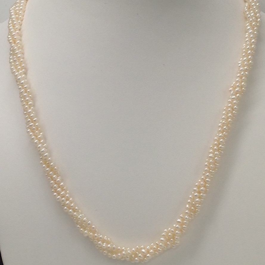 White round seed pearls necklace 4 layers jpm0037