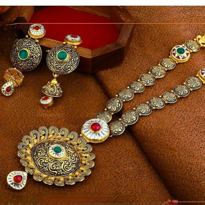 22k gold antique Unique long necklace set