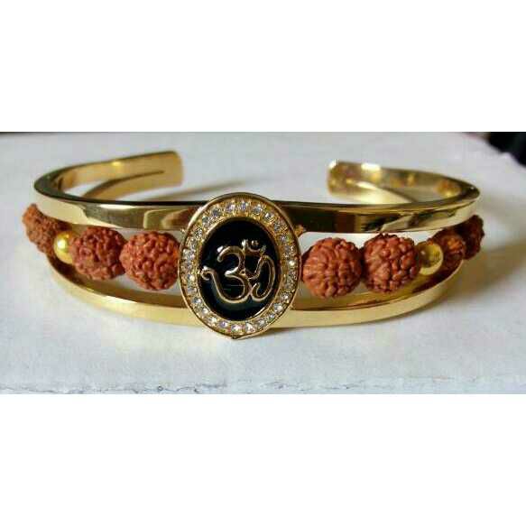 Om Rudraks Gold Finish Kada Bracelet Ms-1815