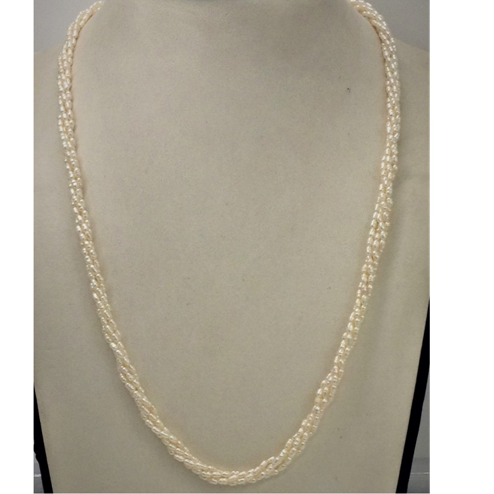 Freshwater white natural rice pearls 4 layers jpm0031