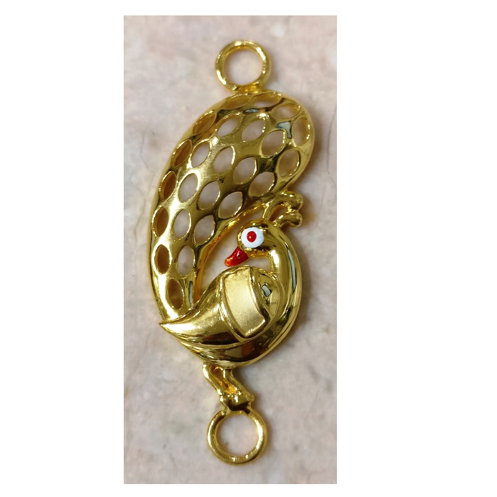 22kt gold plain casting chain side peacock pendant(moguppu) for women