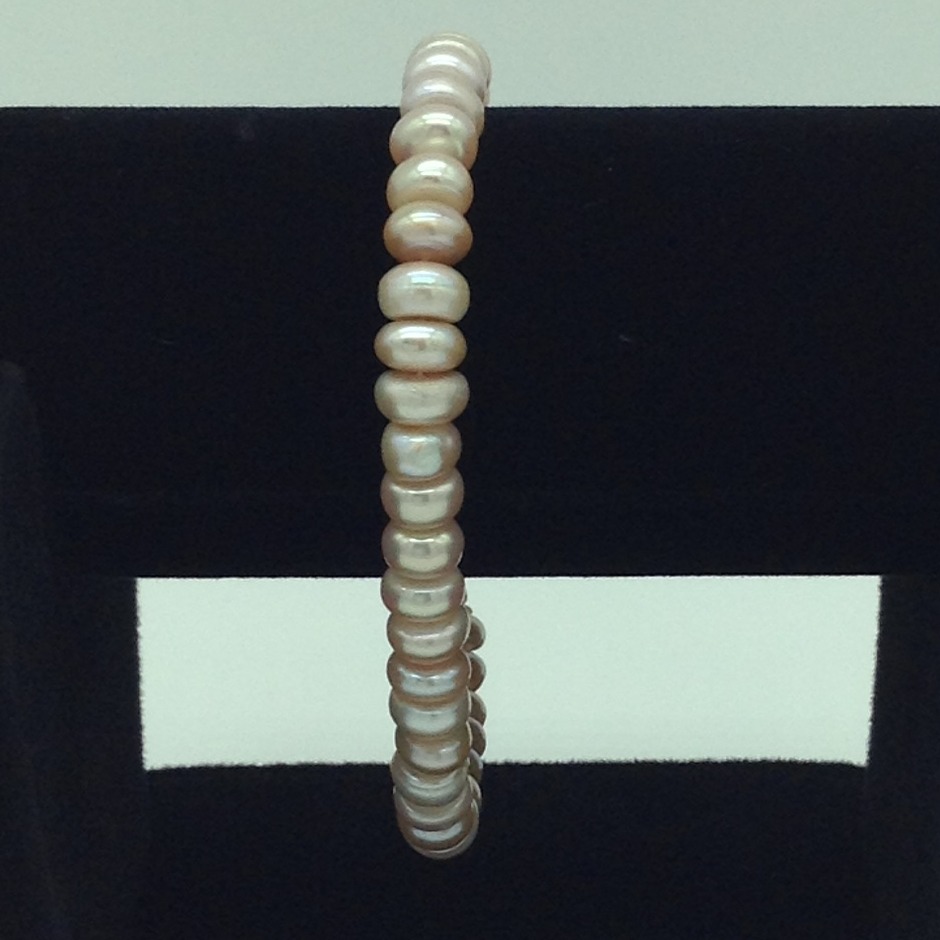 Pink Flat Pearls 1 Layers Bracelet JBG0122