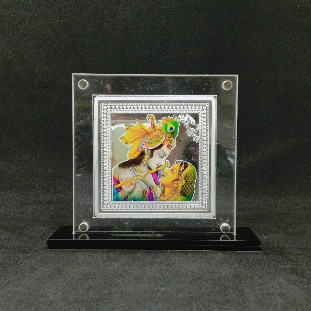 Buy quality Real silver designer coin of radha krishna in color ...