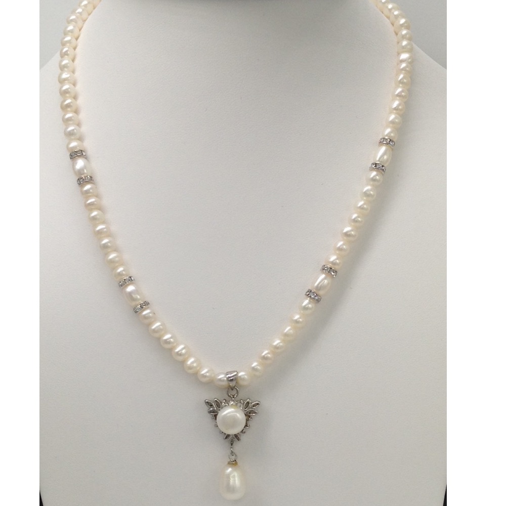 Freshwater pearls pendent set with potato pearls mala jps0091