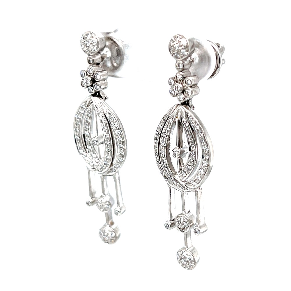 Sorprendente diamond earrings in 14k white gold 8TOP223
