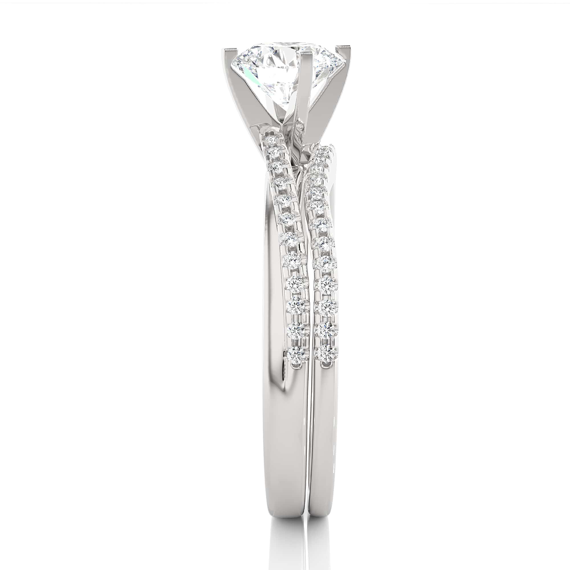 Double layer Solitaire Ring WG