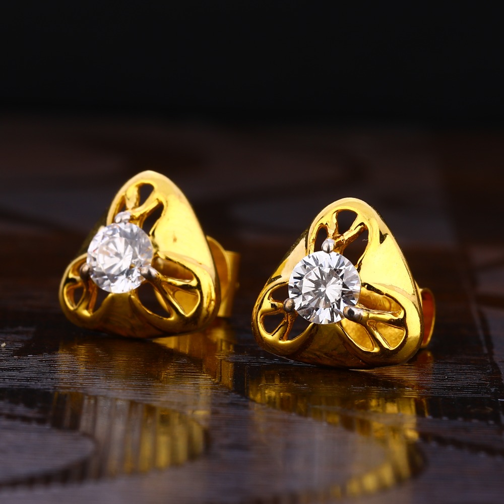 22KT Gold Ladies Classic  Solitaire Earring LSE217