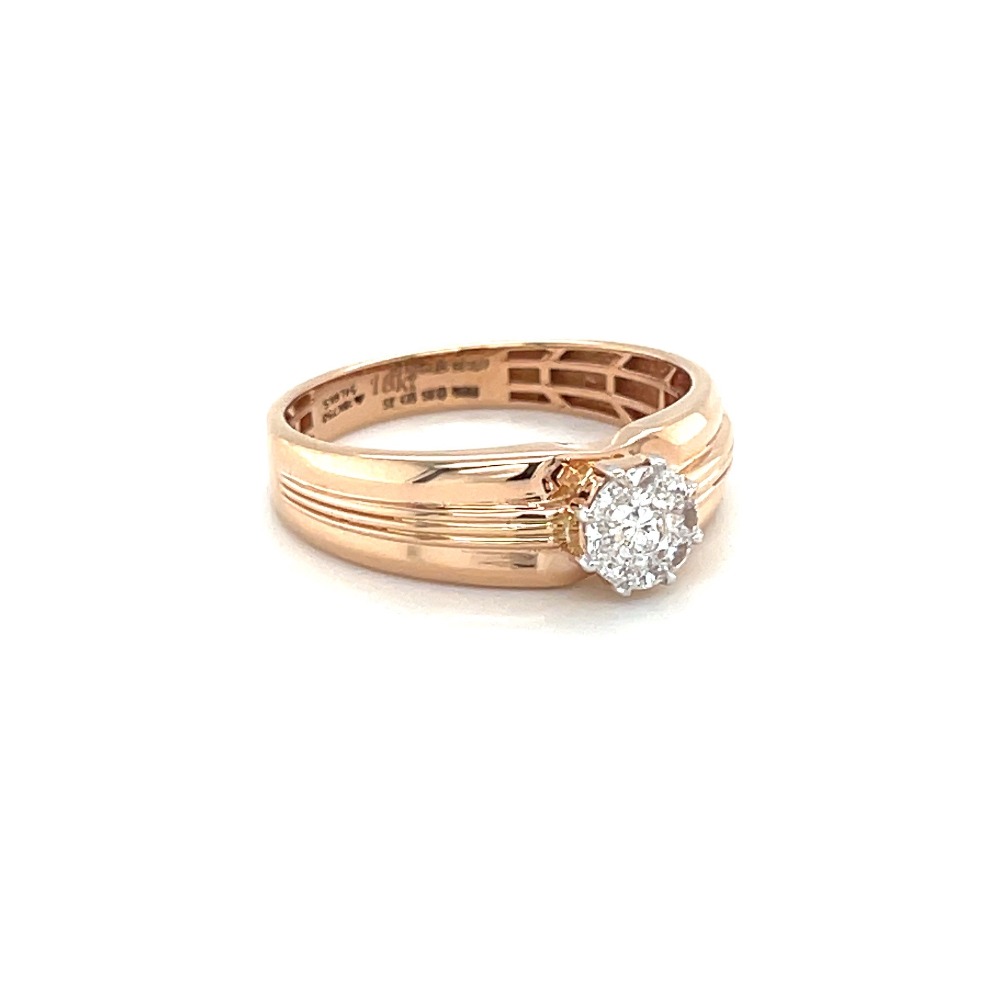 Omega Diamond Engagement Ring in Rose Gold