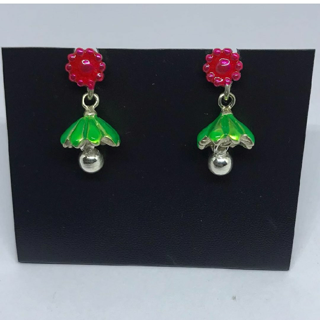 925 Silver Meenakari Earrings