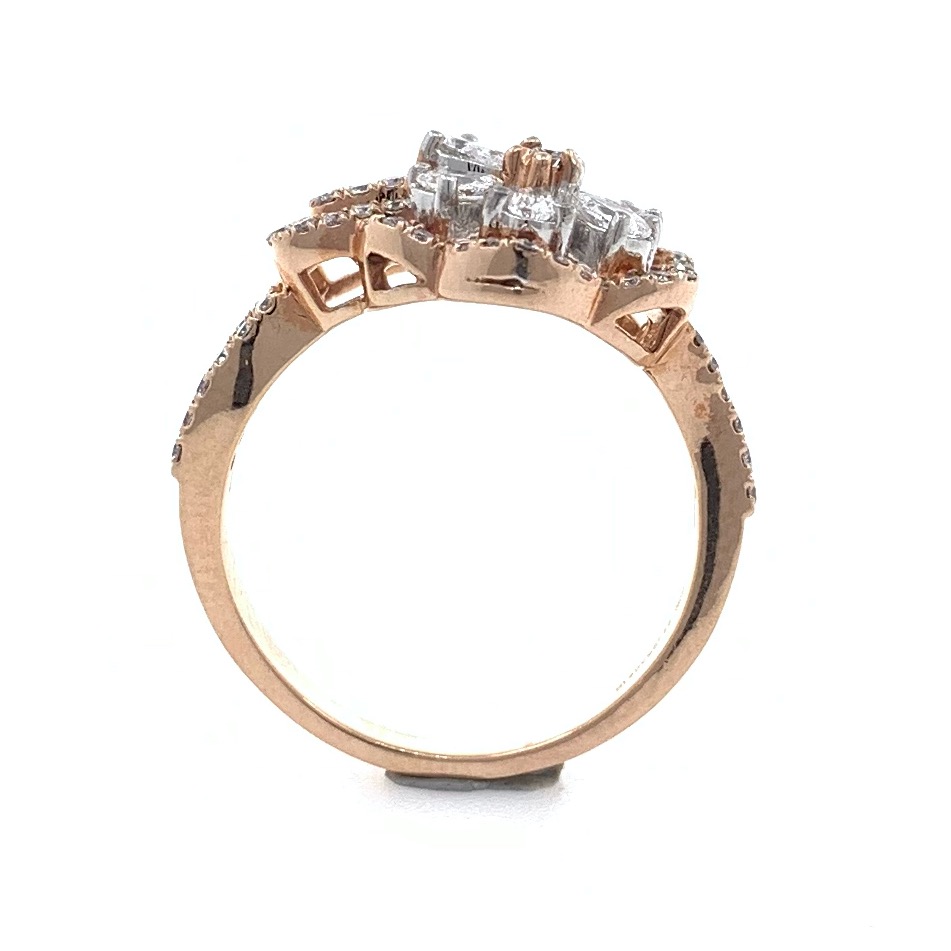 18kt / 750 rose gold everyday wear micro set diamond ladies ring 8lr213