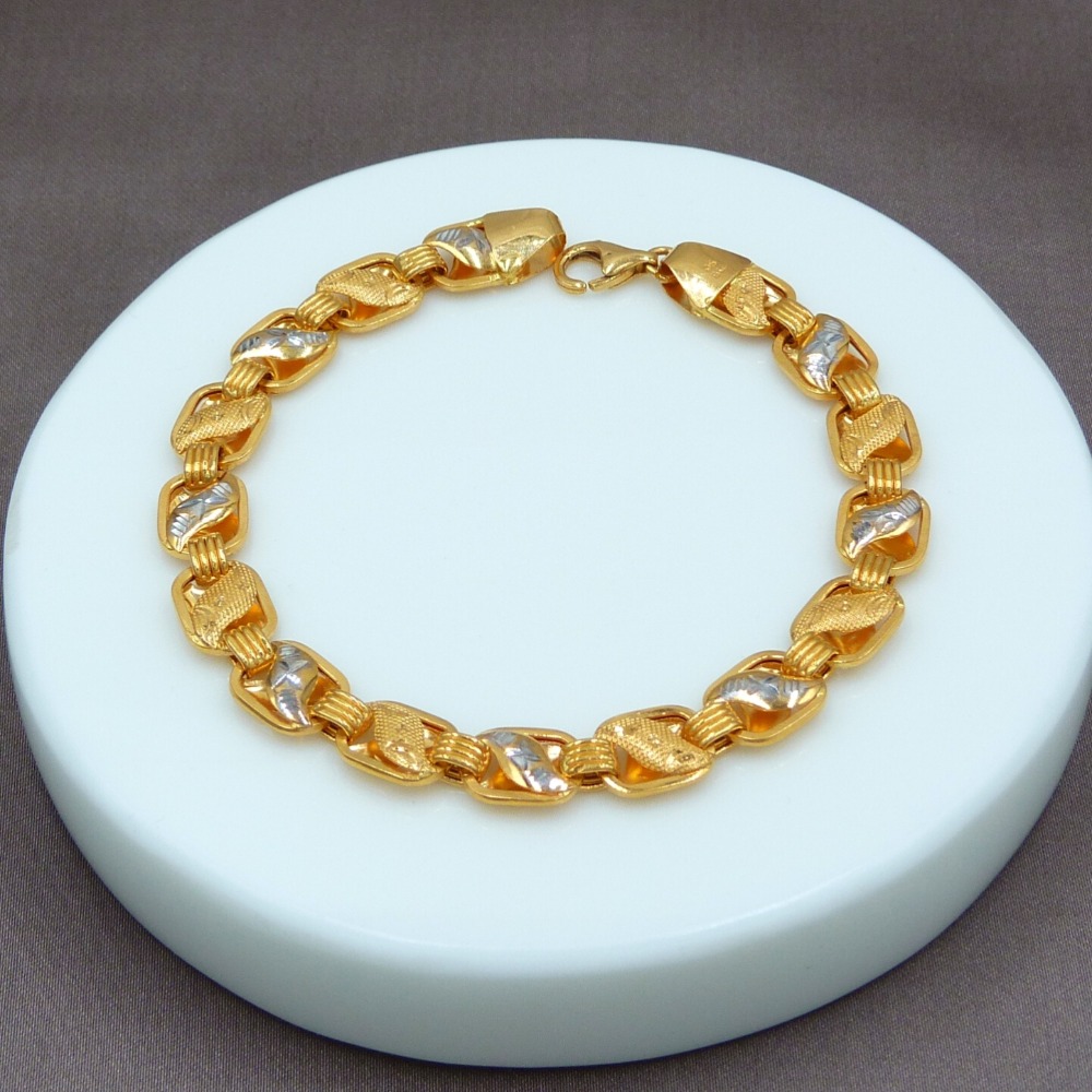 Men's fancy cz bracelet 22k gold