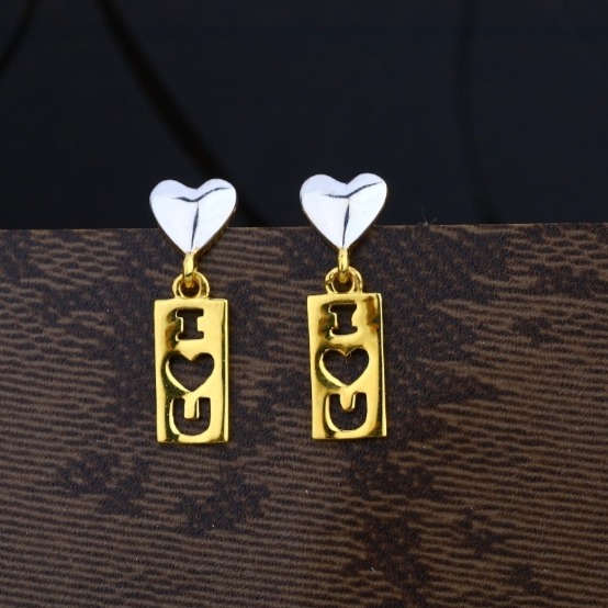 22 carat gold fancy plain ladies earrings RH-LE590