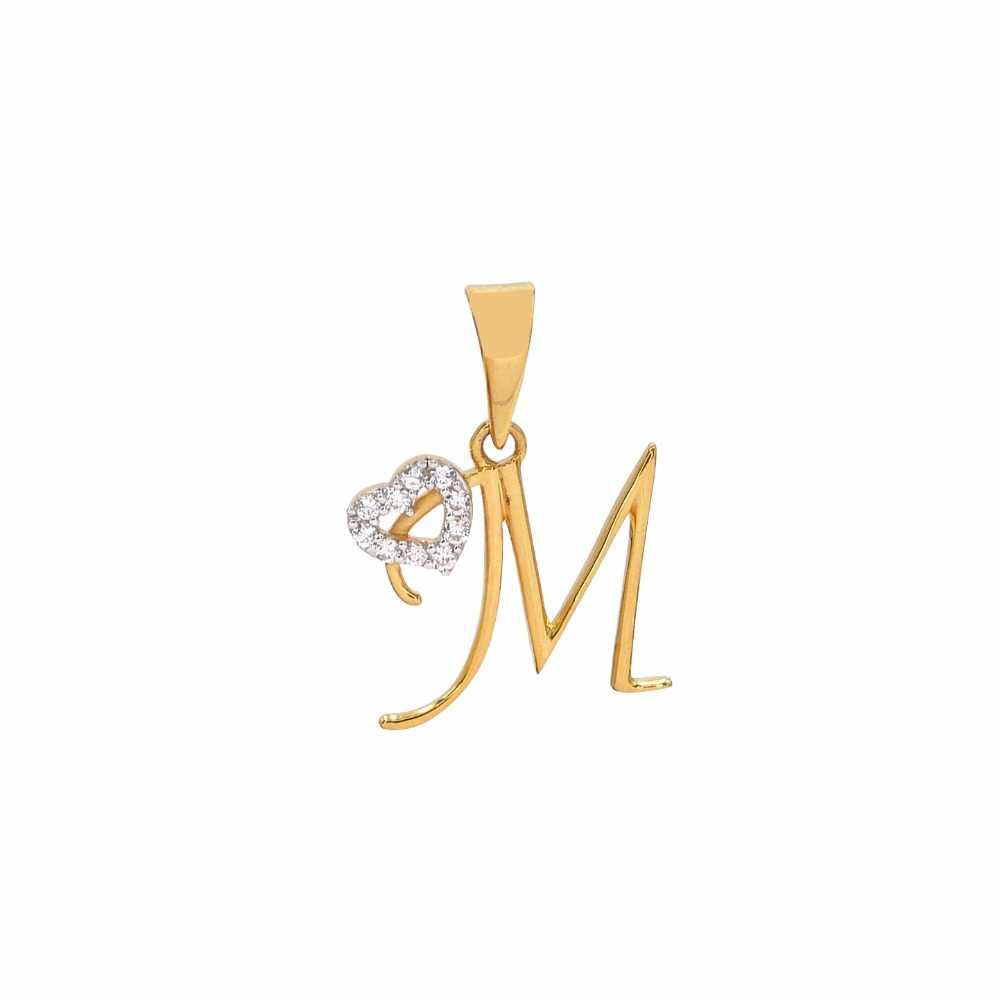 Buy quality ' M ' Alphabet 18k Gold Pendant in Rajkot