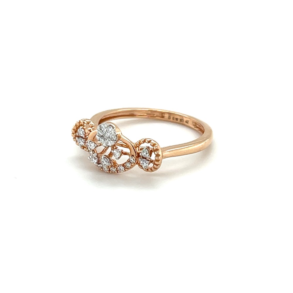 Blushing Bloom 18k Rose Gold Diamond Cluster Ring