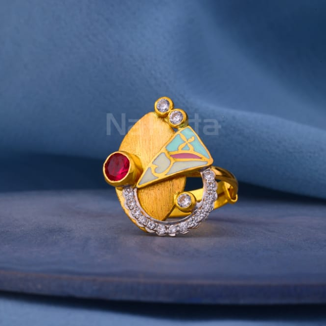916 Gold CZ Hallmark Fancy Ladies Antique Ring LAR373