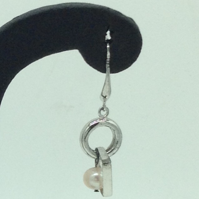 Pearl CZ Silver Ear Hangings JER0146