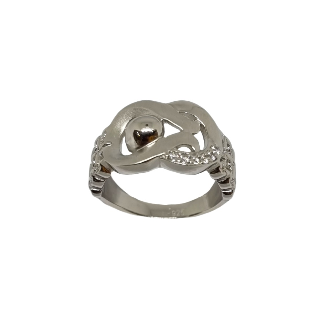 925 Sterling Silver Matte Finish Fancy Ladies Ring MGA - LRS4572