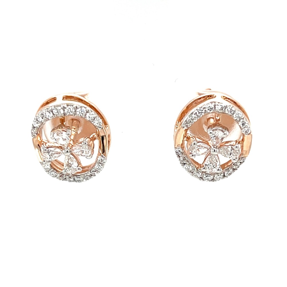 Diamond Clover Earrings A Gift from Nature in Rose Gold