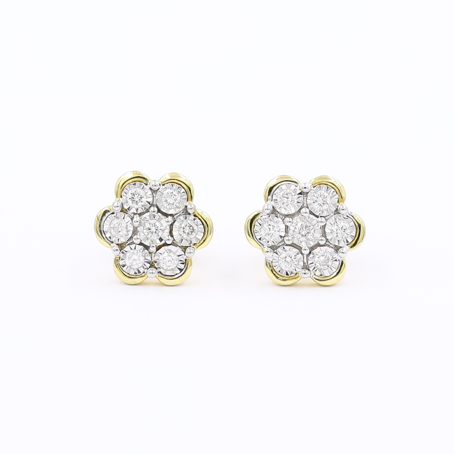 22K Gold 7 Stone Diamond Earrings For Women Close Setting  235DER1689  in 5850 Grams