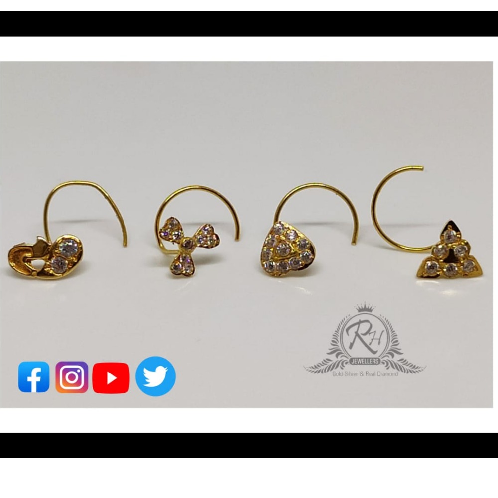 18 carat gold antic nose pins RH-NS205
