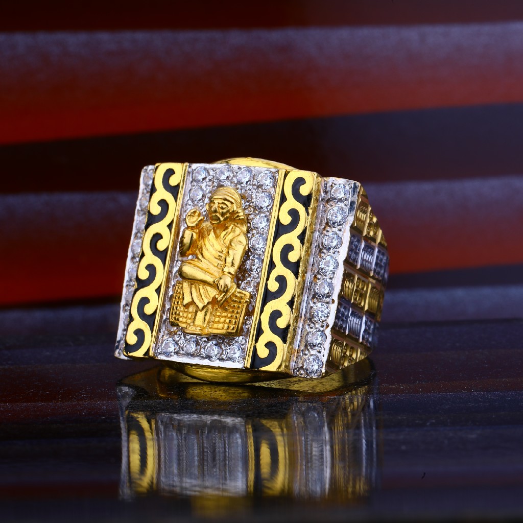 Manufacturer of Sai baba gold ring-mhr54 | Jewelxy - 144985