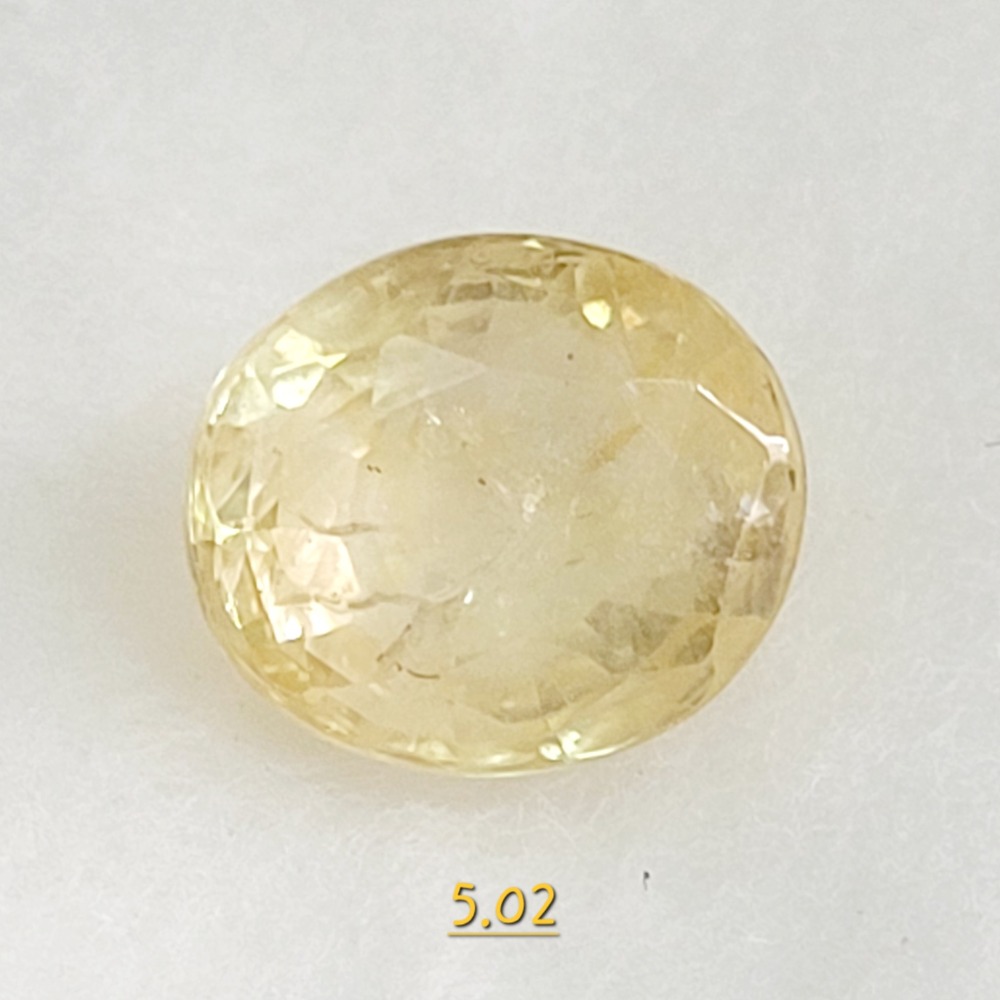 5.02ct round yellow sapphire pukhraj