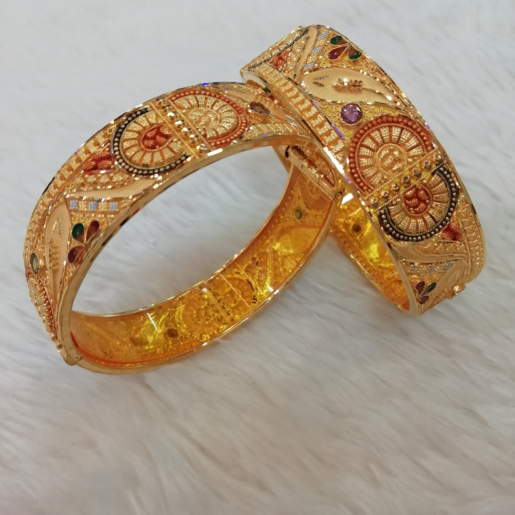 916 gold fancy kalkati bangles