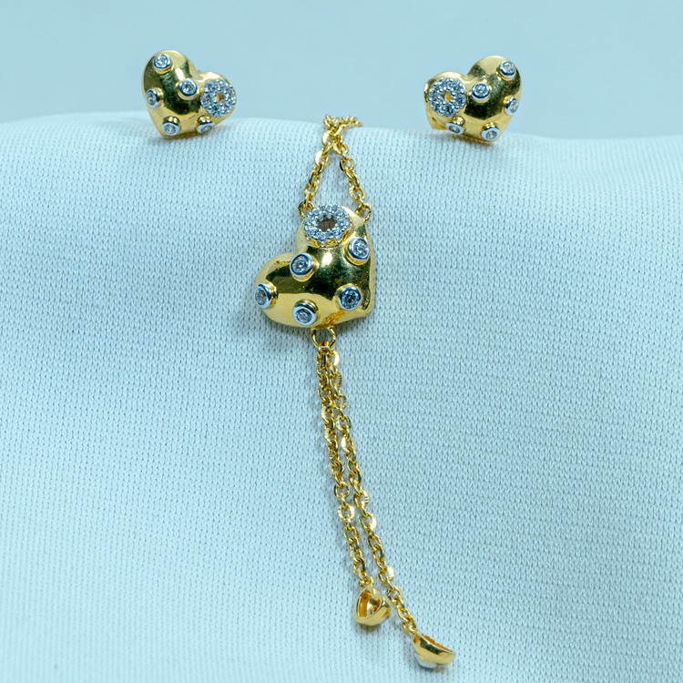 gold Heart Design necklace Set DK1-39