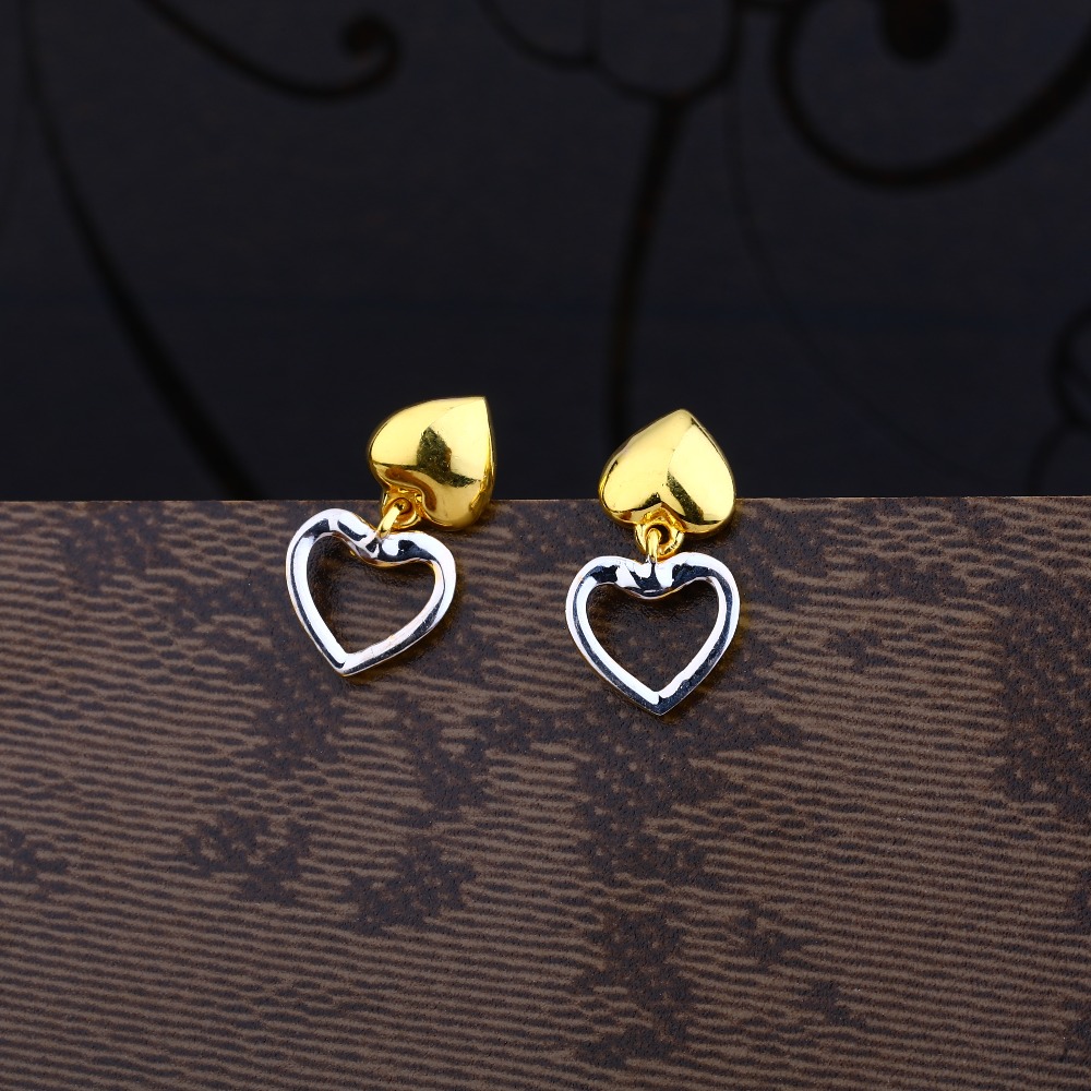 Ladies 22K Gold Cz Delicate Plainn Earring -LPE76