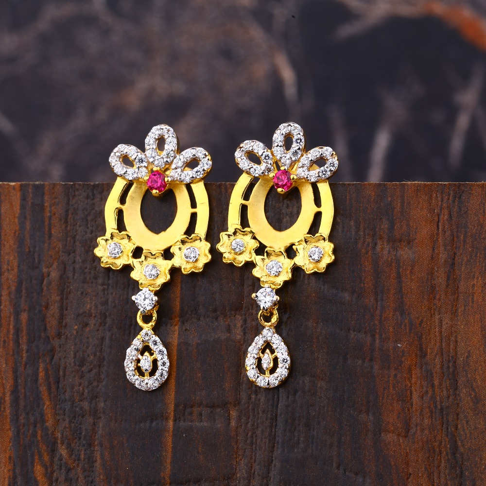 Ladies 916 Gold Fancy Earrings -LFE233
