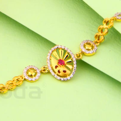 916 Gold CZ Ladies Classic Bracelet LB559