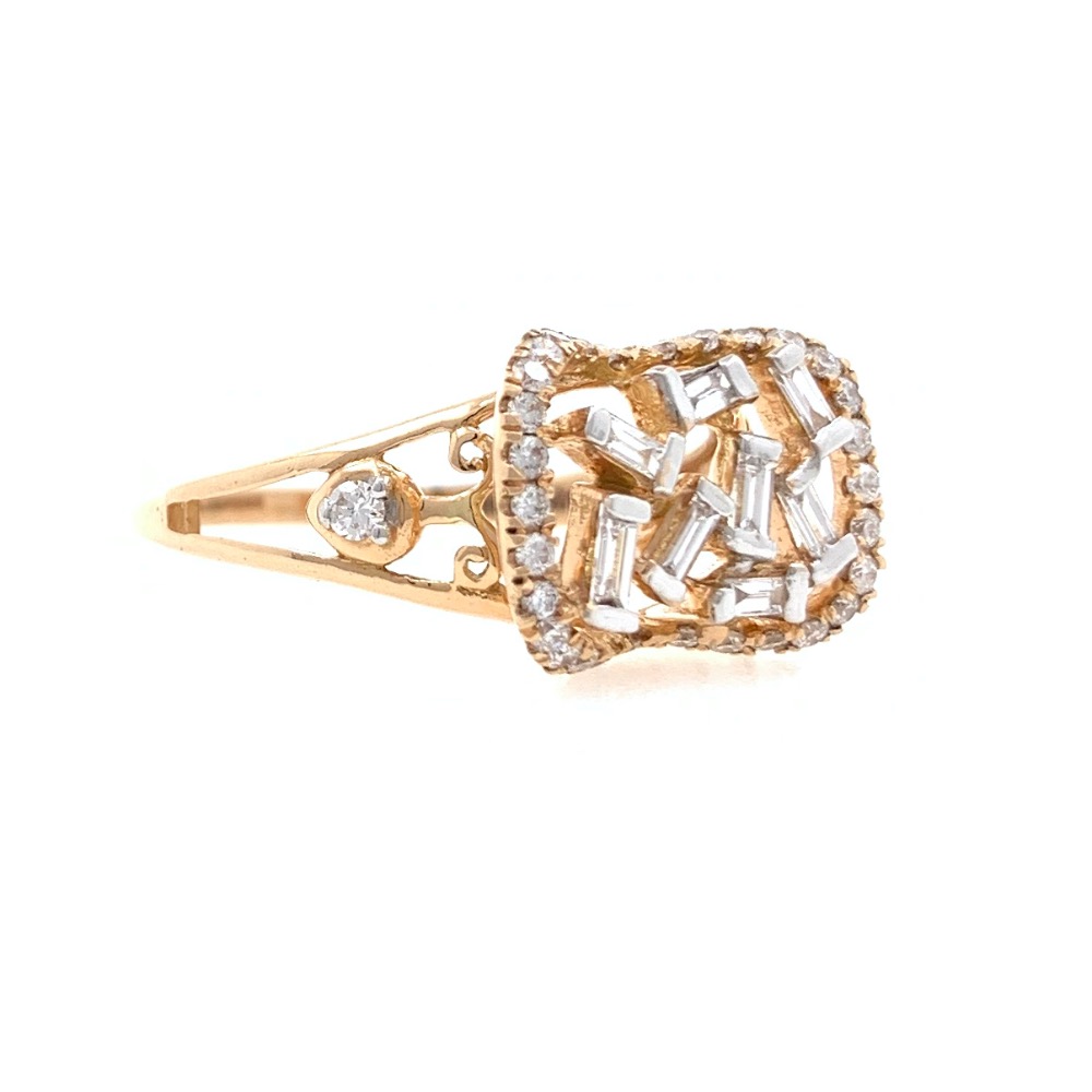 18kt / 750 Rose Gold Party Wear Diamond Ladies Ring 9LR254