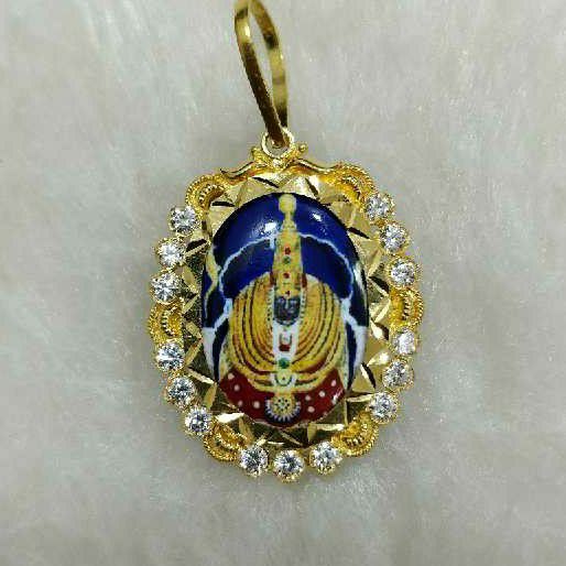 Manufacturer of 22kt gold tulja bhavani photo pendant | Jewelxy - 56407