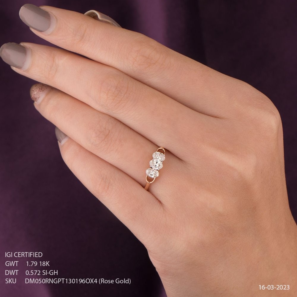 18k Rose Gold Daily Wear Diamond Ring