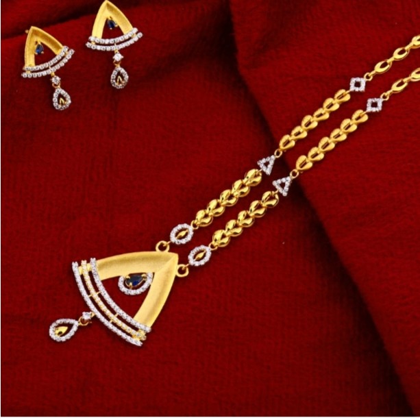 22 carat gold ladies chain necklace set RH-NS368