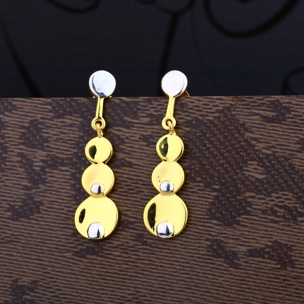 Ladies 22K Gold Delicate fancy Plain Earring -LPE78