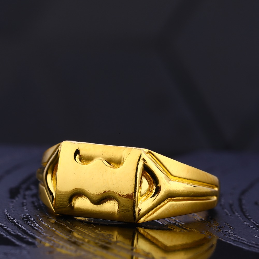 22KT Gold Plain Designer Men's Ring  MR734