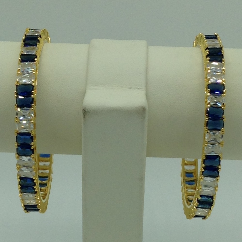 White and Blue CZ Fancy Bangles JBG0318