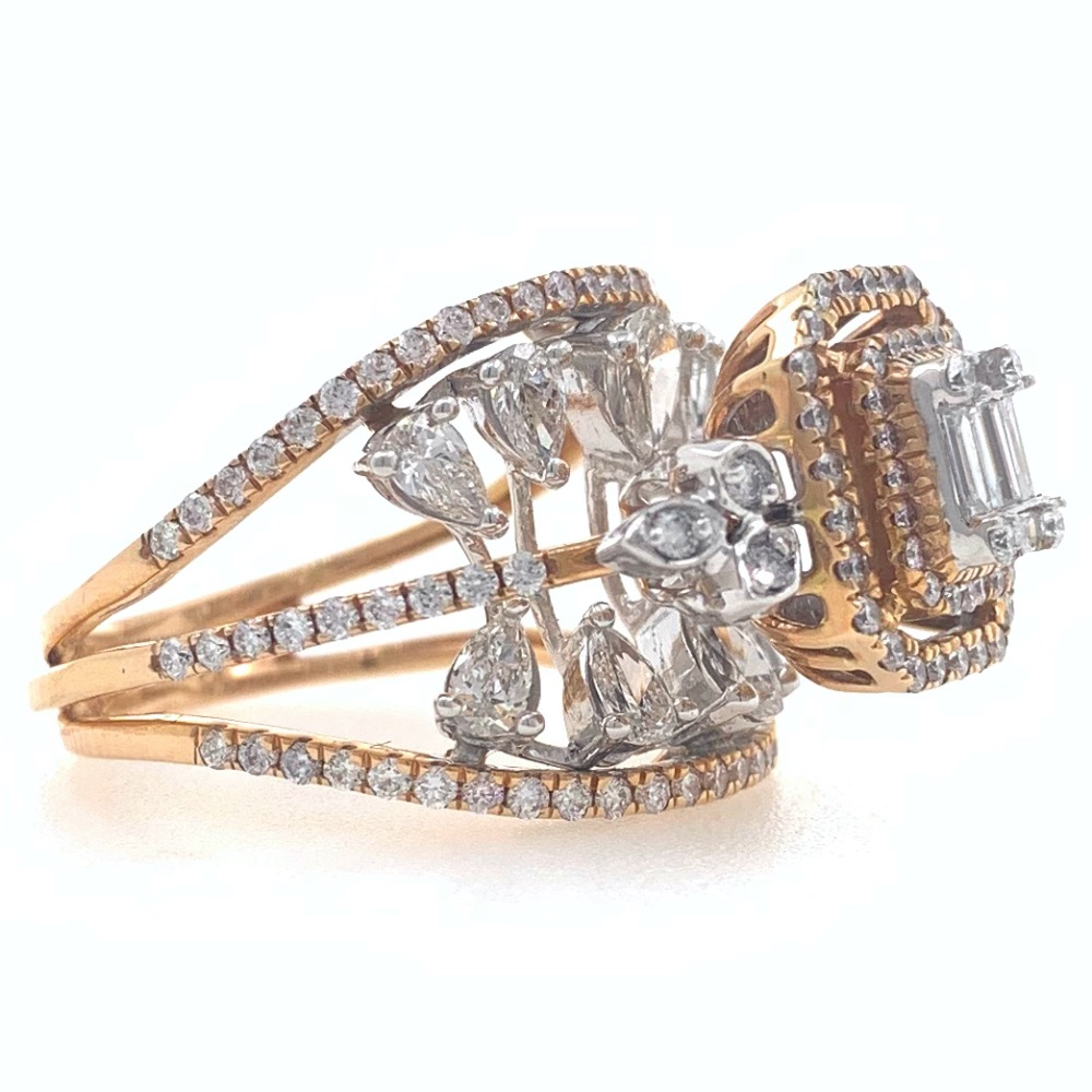 Moissanite Solitaire Cocktail Ring - LR00343-Moissani.in