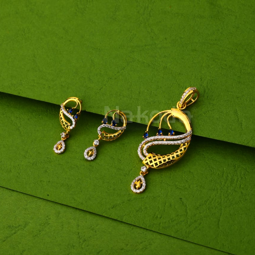 916 Gold Ladies Classic Pendant Set FPS391