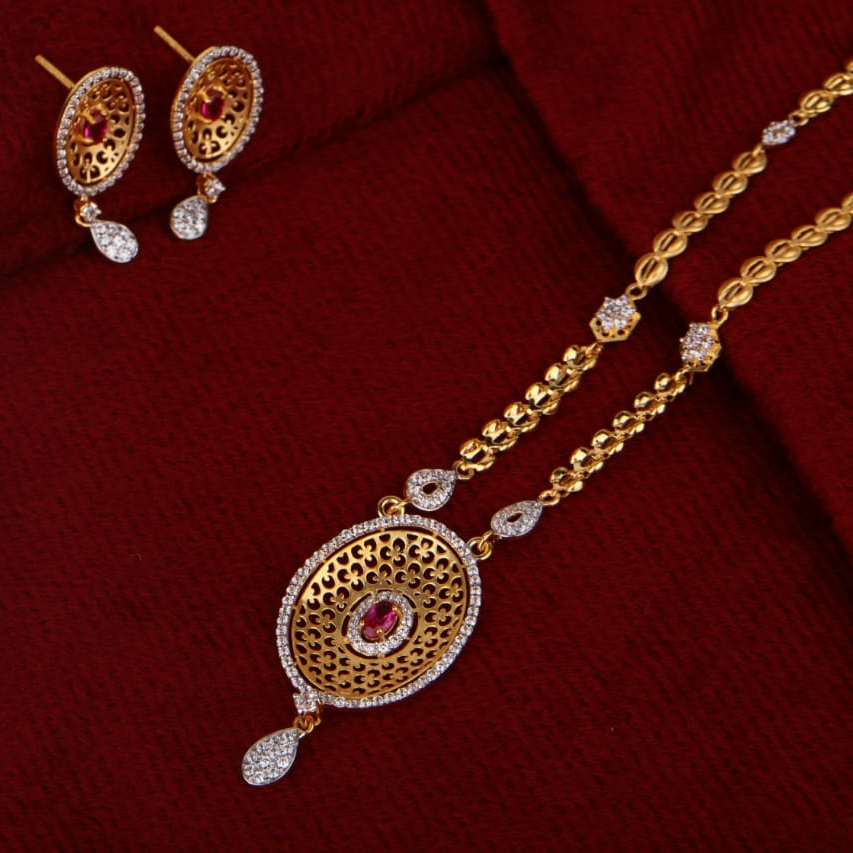 916 Gold Ladies Delicate Chain Necklace Set CN278