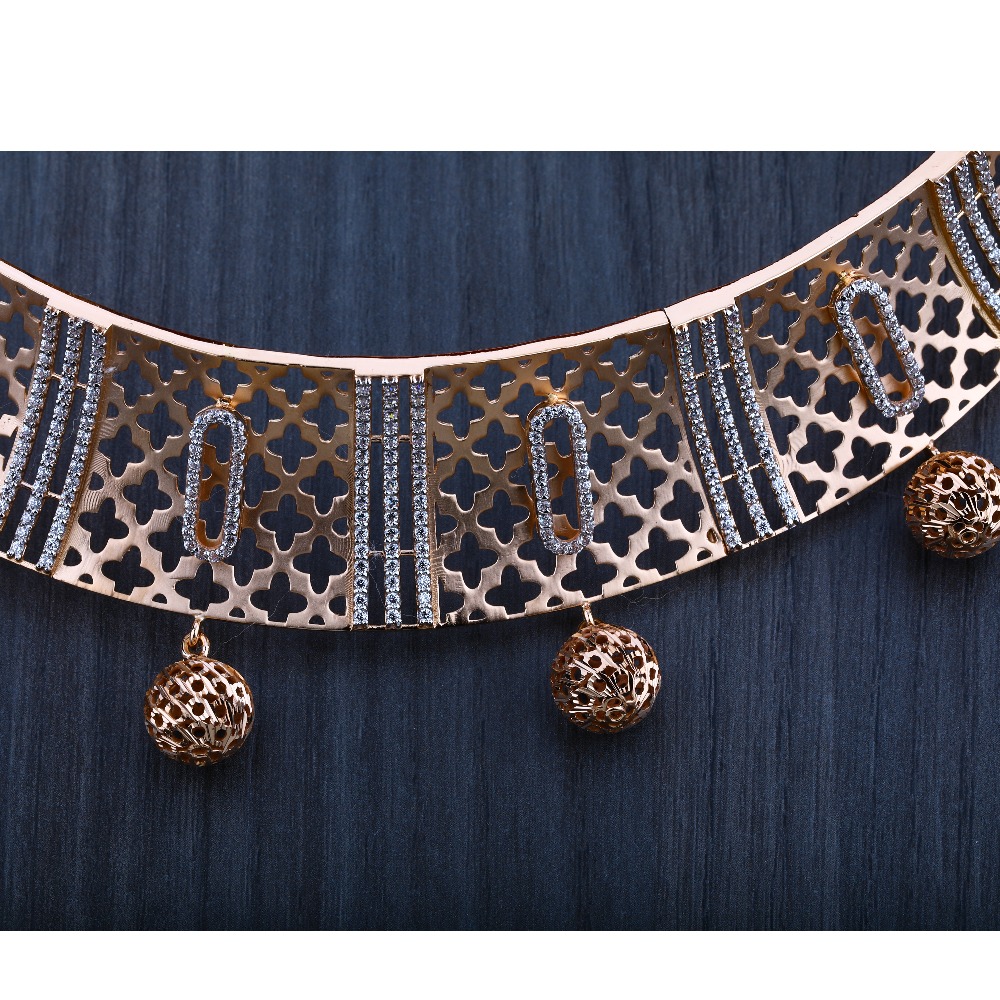 750 designer rose gold  necklace set  RN18