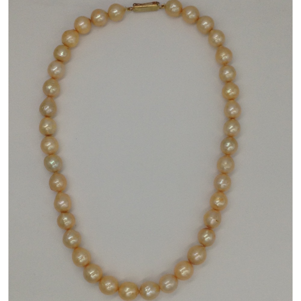 Freshwater Golden Round Baroque Pearls Mala JPM0214