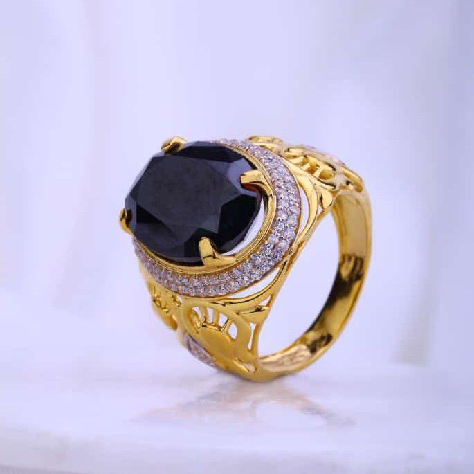 Exclusive Heavy Solitaire Stone Ring 22k Yellow gold Men's Gold Ring CZ  stone 50 | eBay